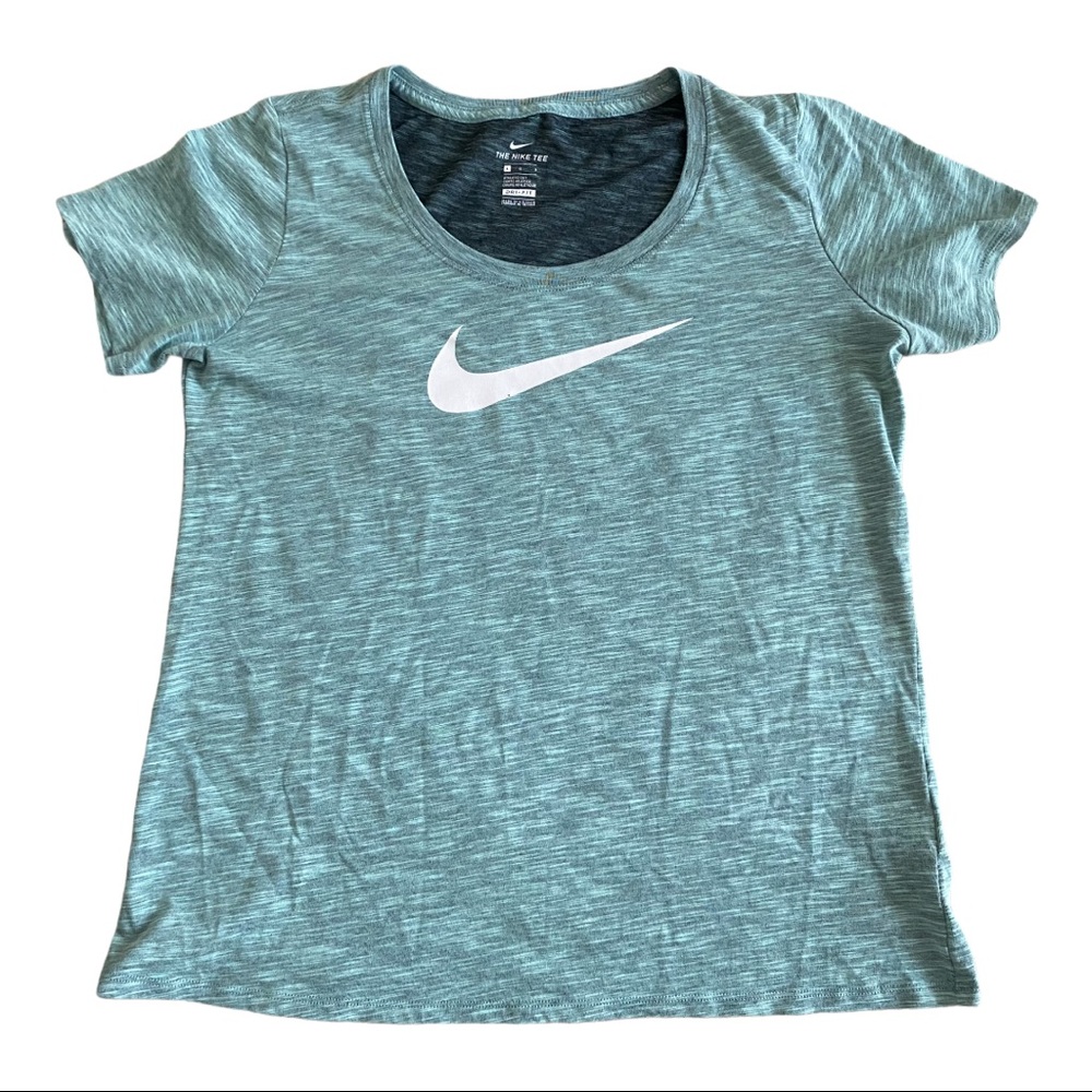 Nike Tee Athletic-Cut Dri-Fit Green White Size L